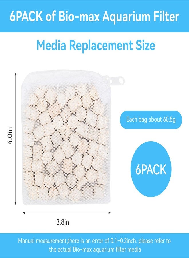 HCLSY 6 Pack of Bio-max Aquarium Filter Media Replacement for Fluval Spec, Evo and Flex Desktop Aquariums, 2.1Oz/60g A1378 Bio Ceramic Rings Filter Media, Stage Three Biological Filtration Filter - Image 4